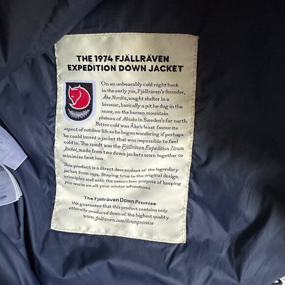 Fjallraven Mens 1974 Expedition X-Latt Puffer Jacket Down Coat Navy Size XXL - Picture 4 of 6